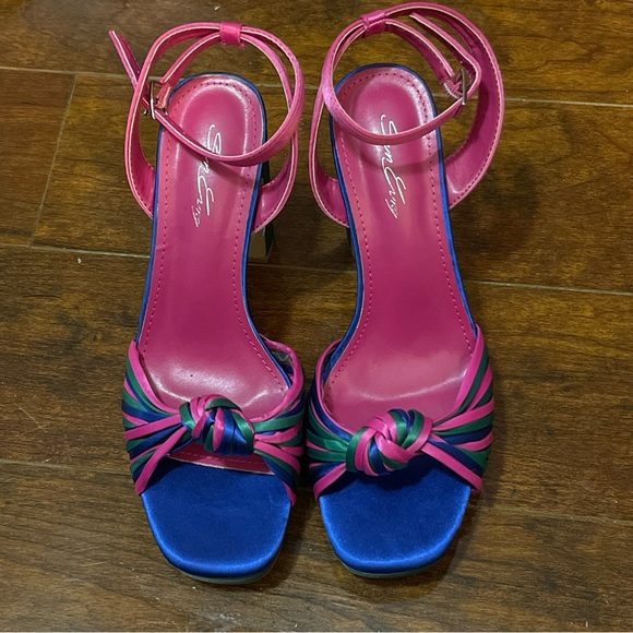 sun gurg Strappy Platform Heels for Women Platform High Heels Multicolored Ankle - Picture 10 of 16